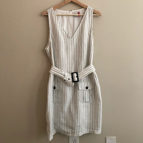 Rachel Zoe Dresses & Skirts - Linen Striped Rachel Zoe Dress - Belted & Pockets!